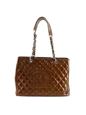 Chanel Grand Shopping Tote GST Quilted Chain Enamel Bronze